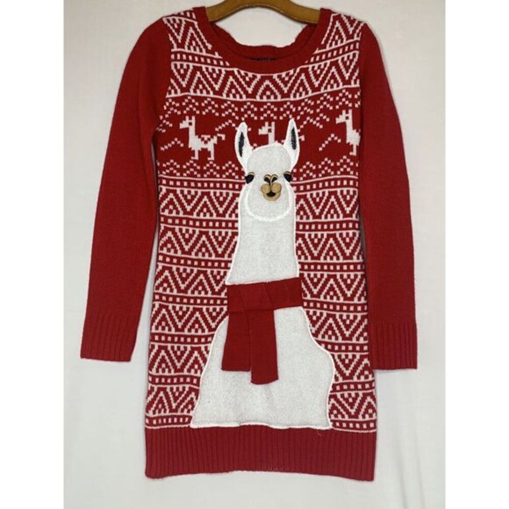 Love‎ Always Red Ugly Christmas Sweater with Llama Size Small